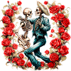 Dancing Skeletons with Roses