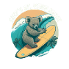 Down under surfing koala bear