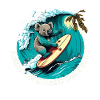 Beach Bums Koala s’amuse à surfer