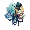 Octopus wears big top hat