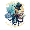 Eight arms, a stylish hat, octopus