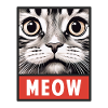 MEOW Miau Niedliches Katzengesicht Geschenkidee