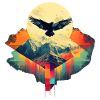 A bird spreads its wings