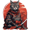 Chat Samouraï Japon
