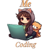 "Code Cutie: Anime-inspired Girl Coding"