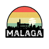 Málaga Spanien Flagge Skyline Reisesouvenir