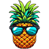 Pineapple with Sunglass