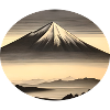 Mountain shaded in retro