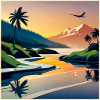 Warm landscape drawn