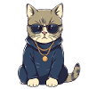 Cat with sunglasses and hoodie