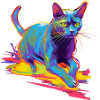 Bunte Katze Neon