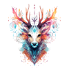 Hirsch in holografischem Design