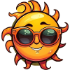 Sonne mit Sonnenbrille
