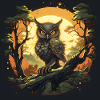 Hibou dans un bonsaï