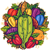 Artful vegetables from above