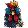 Funny chicken with sunglasses