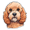 Fröhliches niedliches cavapoo-Illustrationsporträt