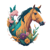 Pferd Blumen