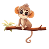 Äffchen, Katta, Meerkatze, Cartoon