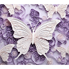 3D Weiß Lila Schmetterling Blumen |