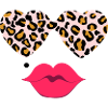 Leopard glasses with lips