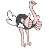 Ostrich gives thumbs up