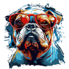 English bulldog with sunglasses