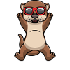 Dancing otter with sunglasses