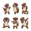 Dancing otter with sunglasses