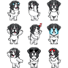 Landseer Dog Kawaii Emoticon