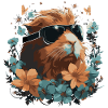 Guinea pigs and flowers