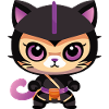 Ninja Cat Purple Kitty