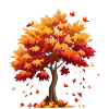Herbst Herbstblätter fallen vom Baum