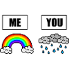 Mondo pieno di nuvole di pioggia - sii l'arcobaleno