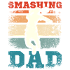 Father's day Smashing badminton dad