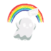 Boo Ghost Rainbow Halloween