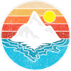 Sea Mountain mountains Retro Graphic
