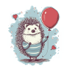 Hérisson mignon avec ballon