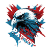 Patriotic eagle with lettering