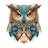 Geometric owl head