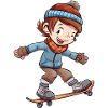 Cartoon skating Boy