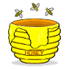 Honigtopf mit Honigbienen süßes Geschenk