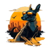 Cool kangaroo with sunglasses