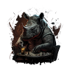 Nashorn am Pokertisch