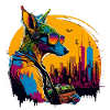 Hipster kangaroo with sunglasses