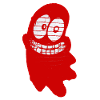 Lustiger lächelnder Geist in Rot