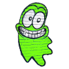 Funny smiling ghost in green