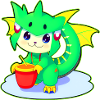 Drago fantasy verde carino cattivo