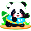 Cute panda with football