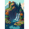 Picturesque pixel landscape